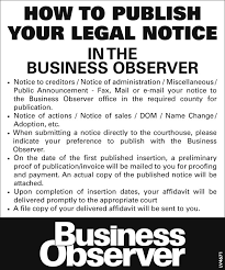 BUSINESS OBSERVER FORECLOSURE SALES