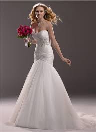 Fit And Flare Mermaid Sweetheart Tulle Wedding Dress With Ruching Crystals Maggie Sottero Bridal Gowns Wedding Dress Styles Bridal Wedding Dresses