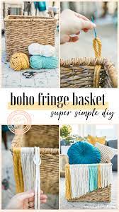 Boho Fringe Basket Make This S1 E2 Never Skip Brunch Diy Boho Decor Boho Diy Boho Baskets