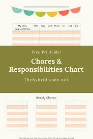 Free Printable Chore Chart School The Hybrid Home