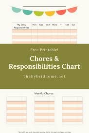 free printable chore chart school the hybrid home