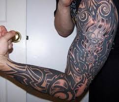 Full sleeve maori inspired tribal tattoos on arm. Full Sleeve Tattoos Archives Tattoou