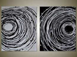 Acrylic Black And White Canvas Painting Abstract Art Diptych Art Abstract Art Painting Abstract