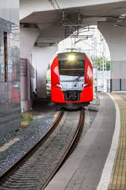 Train Approaching The Train Station Stock Photo - Download ...