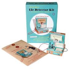 The lie detector kit features a finger sensor that attaches to the 'suspect's' finger. Secret Agent Lie Detector Kit Arteum