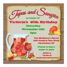 Tapas And Sangria Party Invitations Zazzle Com Sangria Party Tapas Party Invitations