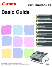 Windows xp (32/64bit), vista (32/64bit), windows 7 (32/64bit). Canon Fax L100 Manuals Manualslib