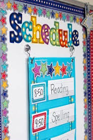 Light Blue Marquee 14 Pocket Chart Classroom Schedule