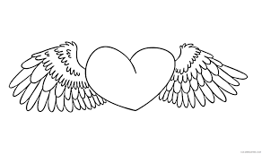 Thousands pictures for downloading and printing! Heart With Wings Coloring Pages To Print Coloring4free Coloring4free Com