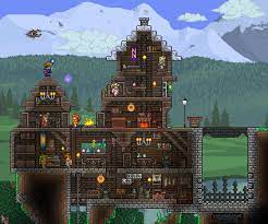My Pre Hardmode Base Unfinished Terraria House Design Terrarium Base Terraria House Ideas