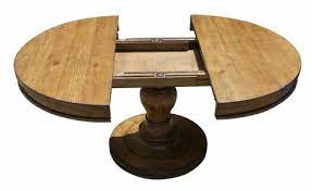 Westport Round Reclaimed Wood Extension Pedestal Table Dining Table With Leaf Round Pedestal Dining Round Kitchen Table
