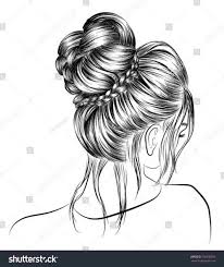 Beautiful Woman Black And White Drawing Beautiful Girl Braid Black White Stock Illustration Girl Drawing Hair Illustration Hair Sketch