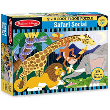 Melissa & doug alphabet train floor 28pc floor puzzle. Melissa And Doug Safari Social Jumbo Floor Puzzle 24pc Target
