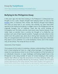 What are examples of cyberbullying? Bullying In The Philippines Free Essay Example