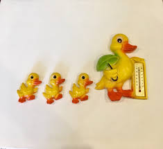 Black And Yellow Spotted Duckling Your Place To Buy And Sell All Things Handmade Vintage Thermometer Vintage Calendar Duck And Ducklings