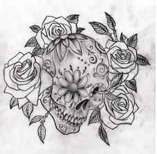 Black And White Skull And Rose Tattoos Pin By Dulcekristal On For A Woman S Thoughts Sugar Skull Tattoos Mexican Skull Tattoos Skull Rose Tattoos