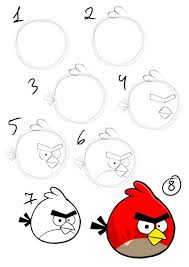 Angry Birds Easy Cartoon Drawings Easy Drawings Simple Cartoon