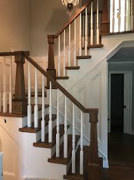 Our stairwell is very 90's and in need of an update. Straight Staircases Atlanta Stair Company Vision Vision Stairways And Millwork