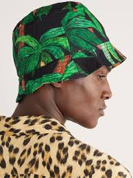 Endless Joy Printed Tencel™ Lyocell Bucket Hat In Black