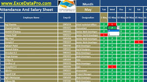 Download Salary Sheet With Attendance Register In Single