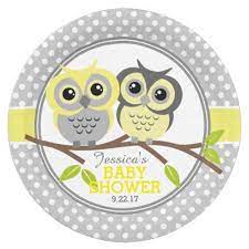 Adorable Owls Baby Shower Paper Plate Zazzle Com Baby Shower Plates Baby Shower Paper Owl Baby Shower
