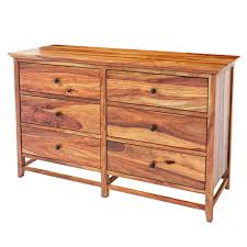 Mission Modern Solid Wood 6 Drawer Bedroom Double Dresser Sheesham Wood Double Dresser Solid Wood
