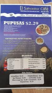 Online Menu Of El Salvador Cafe Victorville Ca