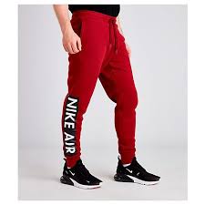 Black And Red Joggers Mens Nike Men S Air Fleece Jogger Pants Red Nike Cloth Nike Tech Fleece Nike Clothes Mens Track Pants Mens
