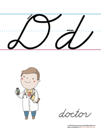 Letters may be joined or unjoined. The Letter D In Cursive Printable Poster Primarylearning Org