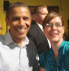 Young athlete 'hangs' with president