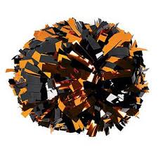 Black And Gold Cheerleading Pom Poms Metallic Black Orange Baton Handle Pom Cheer Pom Poms Pom Pom Cheer Uniform