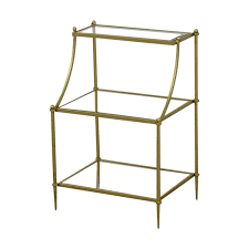 The glass table top keeps the look light and airy, making it a great option for a small space. 65 Off Urban Outfitters Urban Outfitters Gold And Glass Side Table Storage
