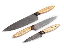 Combine this with the amazingly comfortable pakka wood scale handles, and you have a set of knives that will take your carving, slicing, and dicing to the next level. Hand Forged Damascus Steel Chef Knife Set 3 Pieces Stacksocial
