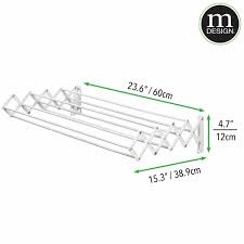 It has a weight capacity of 22 pounds. Wall Mount Accordion Laundry Clothes Drying Rack