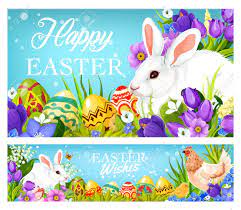 Sending you easter blessings and wishing you a reflective, peaceful holiday. Happy Easter Greetings And Wishes On Christian Religious Holiday Royalty Free Cliparts Vectors And Stock Illustration Image 116516719