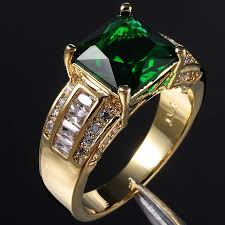 Size 913 Deluxe Mens Jewelry Big Green Cz Stone 10kt Yellow Gold Filled Ring Ebay Mens Gemstone Rings Mens Jewelry Men S Jewelry Rings