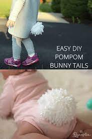 Easy Diy Pom Pom Bunny Tails This Is Such A Simple Way To Make Pom Poms Bunny Tail Diy Baby Bunny Costume Bunny Costume Kids