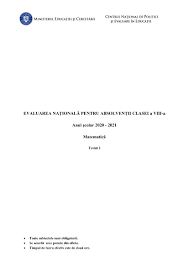 Rezultatele definitive evaluare nationala 2021 se vor afisa pe data de 4 iulie 2021. Evaluare Nationala 2021 Vezi Baremele Setului 2 De Teste De Antrenament Edu Pentru Clasa A 8 A La Limba Romana Si La Matematica Publicate De Minister Pe 5 Martie 2021 Seria 2 Setul