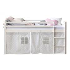 Le lit mezzanine, une solution gain de place. Lit Mezzanine 90x200 Rideau Design Etoiles Blanches Homestyle4u Pas Cher A Prix Auchan