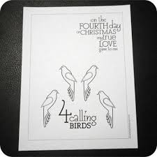 Get the coloring book pdf here. 52 Four Calling Birds Ideas Birds 12 Days Of Christmas Twelve Days Of Christmas