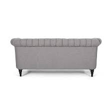 Gray pindall 95'' chesterfield sofa. Noble House Buford Chesterfield Sofa Gray 309139 Best Buy