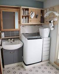賃貸の洗面所diy 収納編 突っ張り棒メーカーの ラブリコ を使い収納を増設しました インテリア 収納 洗面所 diy 収納 大きなバスルーム