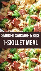 Smoked Sausage Rice One Skillet Meal Sausage Recipes For Dinner Easy Sausage Recipes Sausage Dishes