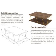 Monarch 3 piece coffee table set in dark taupe by monarch (1) sale. Buy Home Canvas Tars Modern Coffee Table For Living Room Easy Assembly Walnut And Yellow Online In Uae Sharaf Dg