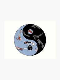 yin yang koi fish the koi of life art print