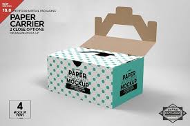 Paper Carrier With 2 Closure Options In 2020 Free Packaging Mockup Design Mockup Free Free Psd Mockups Templates