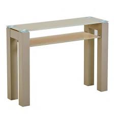 Kelson Glass Console Table Rectangular In Latte With Wooden Legs Glass Console Table Console Table Tempered Glass Table Top
