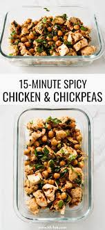 15 Minute High Protein Spicy Chicken Chickpeas Recipe Gf Her Highness Hungry Me Recipe Healthy High Protein Meals Easy Healthy Meal Prep Dinner Meal Prep