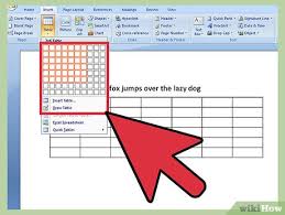 how to insert a table in a microsoft word document 3 steps