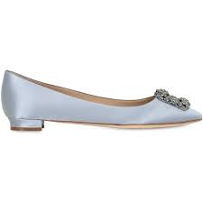 Manolo Blahnik Women 10mm Hangisi Silk Satin Flats 827 Liked On Polyvore Featuring Shoes Flats Light Blue Poi Manolo Blahnik Heels Manolo Blahnik Heels